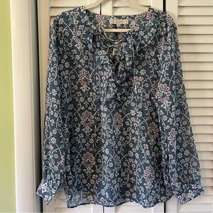 NWT Loft Long Sleeve Floral Blouse Size Medium